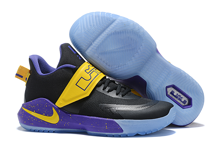 Nike LeBron Ambassador XII Black Yellow Purple Shoes